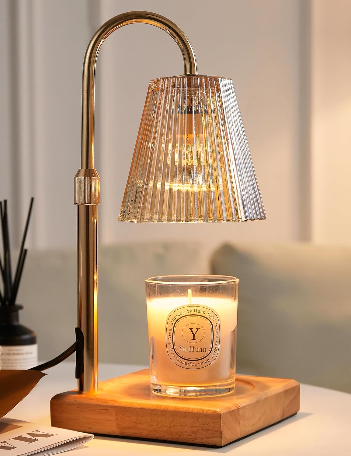 Skiennix Candle Warmer Lamp - Dimmable Home Decor with Timer & Adjustable Height | 2 Bulbs Included