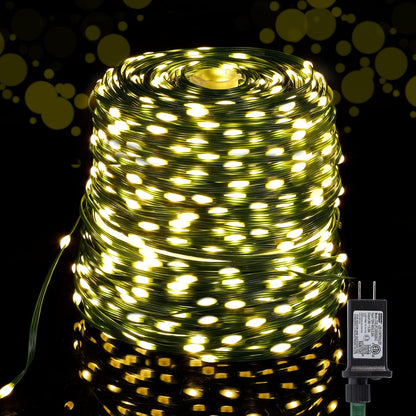 WATERGLIDE 328 FT Extra Long Fairy String Lights - 1000 LED Waterproof Outdoor Decor | Warm White
