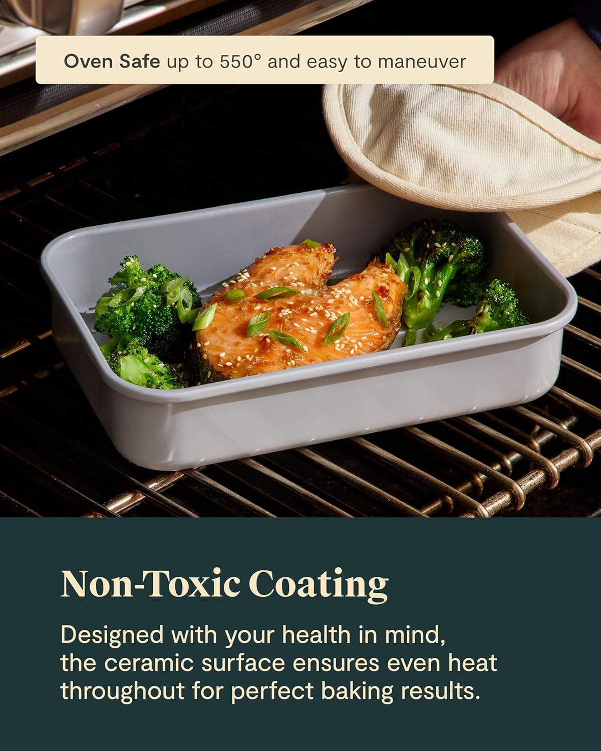 Caraway Nonstick Baking Pan Set | 2x 9" x 6.5" & 1x 9" x 13" - Non-Toxic, PTFE & PFOA Free - Gray Aluminized Steel