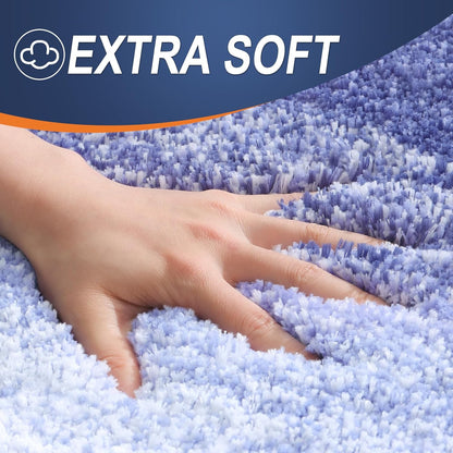 OLANLY Bathroom Rugs - Extra Soft Microfiber Mat 34x21 | Quick Dry & Machine Washable, Blue-Violet