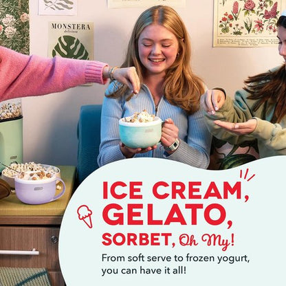 Dash My Mug Ice Cream Maker - Create Delicious Gelato, Frozen Yogurt & Sorbet - Easy Clean, Aqua, 2 Bowls