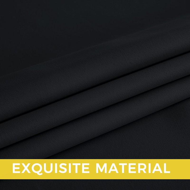 NICETOWN Room Darkening Draperies Curtains Panels, 2 Panels Black W52 x L102