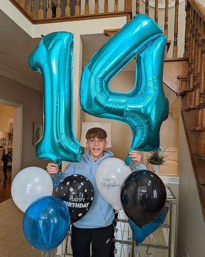 Number 4 Balloon by [Brand Name] - 40 Inch Light Blue Foil Balloon for 4th Birthday Party Decorations