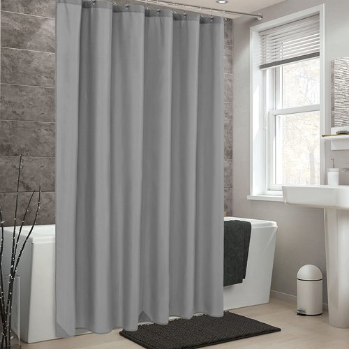 ALYVIA SPRING Long Fabric Shower Curtain Liner Waterproof - 72" x 78", Soft & Lightweight Long Shower Curtain with 3 Magnets, Machine Washable - 72x78, Grey