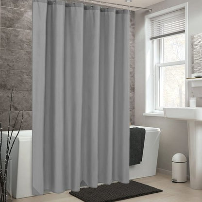 ALYVIA SPRING Long Fabric Shower Curtain Liner Waterproof - 72" x 74", Soft & Lightweight Longer Shower Curtain with 3 Magnets, Machine Washable - 72x74, Grey