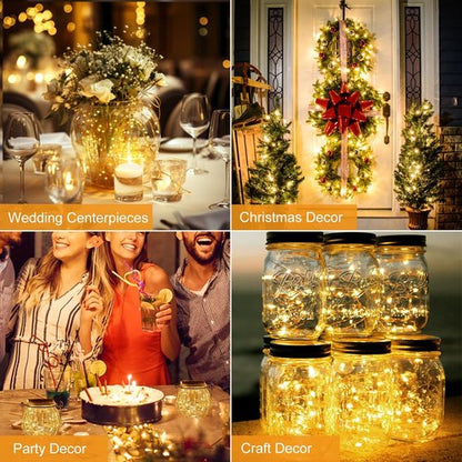 Btfarm 24 Pack Fairy Lights - Battery Operated 7ft Twinkle String Lights | Waterproof Mini Silver Wire for Weddings & Decor