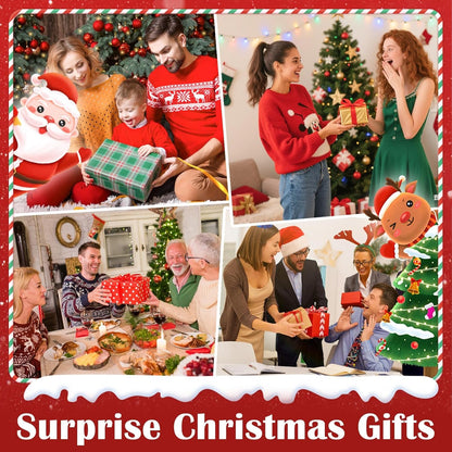 Priddop Christmas Snow Globe - Santa Claus & Snowman Decoration with Timer & Music | USB/Battery Operated