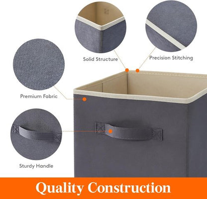 Lifewit Storage Cubes - Foldable Fabric Baskets for Home Organization | 11 Inch, 18L, Gray, 16 Pack