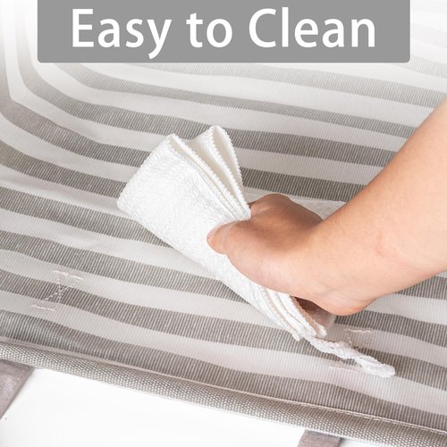 BOOMIBOO 2-Pack Large Laundry Basket,Waterproof Freestanding Laundry Hamper,Collapsible Clothes Basket with Easy Carry Handles in Laundry Room Bathroom Bedroom Dorm,Grey,75L
