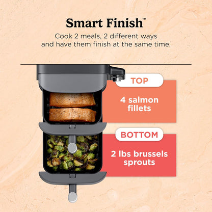 Ninja DoubleStack XL Air Fryer - 10 QT Smart Cook System with DoubleStack Technology | 6-in-1 Grey