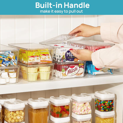 Vtopmart Clear Storage Bins - 12-Piece Stackable Organizers with Lids for Kitchen & Pantry