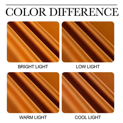 NICETOWN Room Darkening Cafe Satin Curtains for Small Windows, 42" Wide by 84" Long, 2 Panels, Orange, Grommet Privacy Faux Silk Blackout Drapes for Bedroom