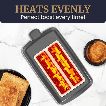 Elite Gourmet Cool-Touch 2-Slice Toaster - 6 Settings & Extra Wide 1.25” Slots | Gunmetal Gray