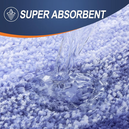 OLANLY Bathroom Rugs - Extra Soft Microfiber Mat 34x21 | Quick Dry & Machine Washable, Blue-Violet