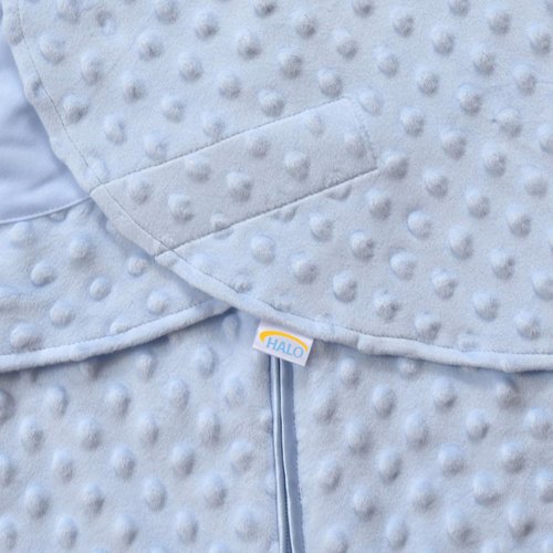 HALO Sleepsack Swaddle - 3-Way Adjustable Swaddle Blanket, TOG 3.0, Blue Plush Dots, Small (3-6 Months)