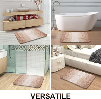 OLANLY Bathroom Runner Rug - Extra Soft Microfiber Mat | Quick-Dry, Washable 70x24, Beige