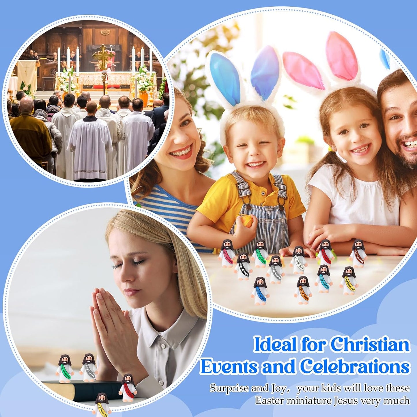 Bememo Mini Jesus Figures - 25 Pcs Original Design Toys for Sunday School & Baptism Gifts