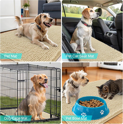 OLANLY Dog Door Mat - Absorbent Non-Slip Chenille Mat for Muddy Paws | 70x35, Quick Dry, Indoor Use