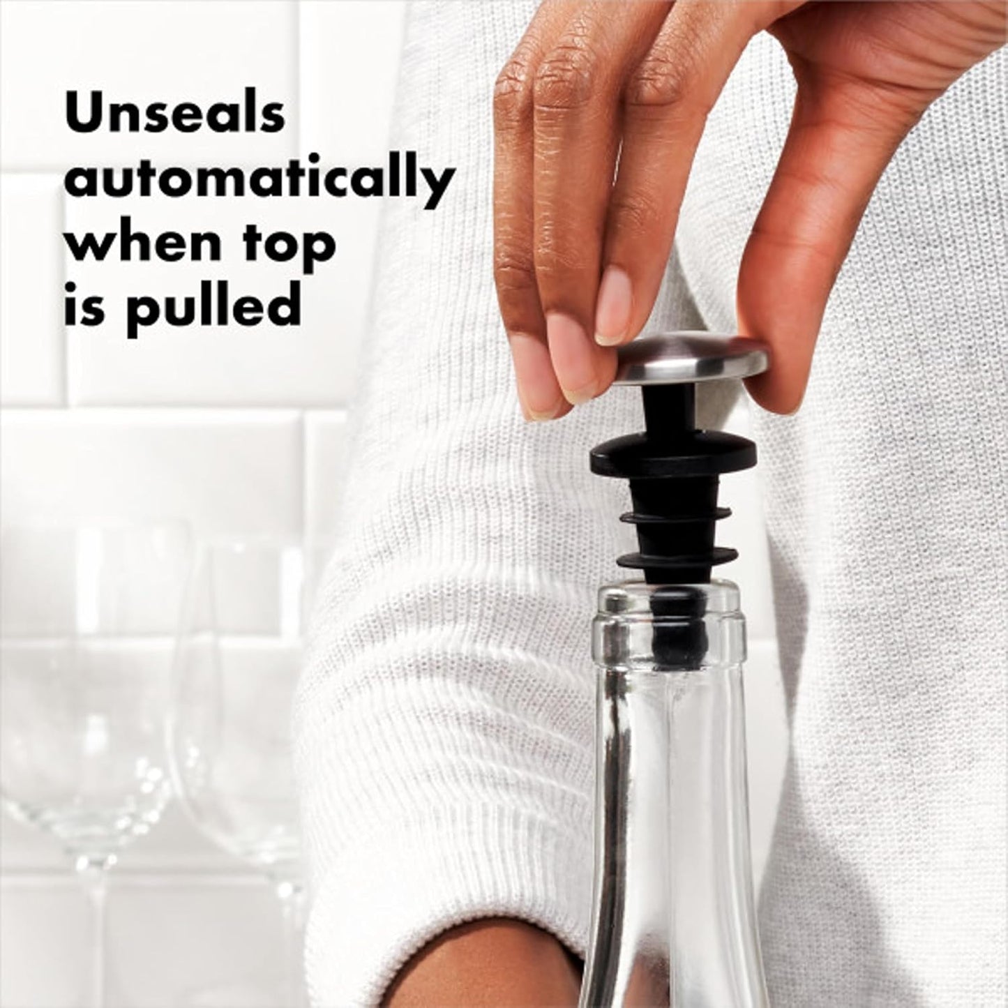 OXO SteeL Leakproof Expanding Wine Stopper (2 Pack)