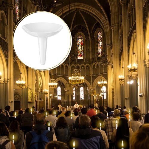 Church Candle Holders by Candlelight Service - 200 Pcs Plastic Drip Protectors for Vigil & Events