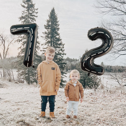 Race Car 6 Balloon - 40 Inch Black Number Balloon for 6th Birthday Decorations
