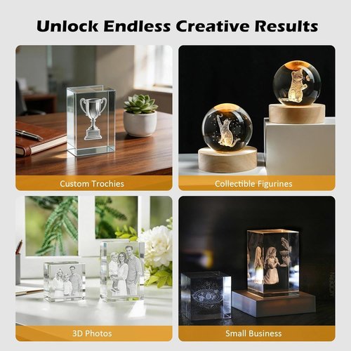 K9 Crystal | Genuine Blank Blocks for Inner Laser Engraving - High Clarity Rectangular & Cube Sizes