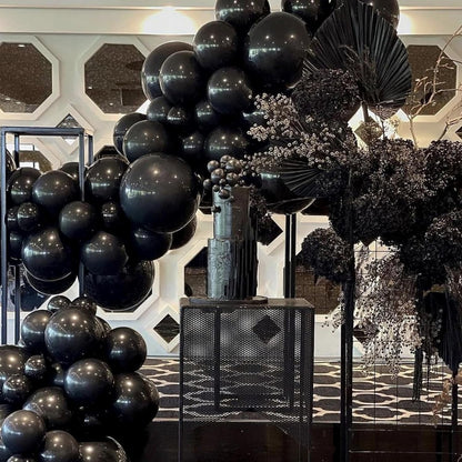 PartyWoo Black Balloons - 145-Piece Arch Kit with Various Sizes for Baby Showers & Birthdays