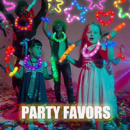 UrChoice Glow Sticks - 8PCS LED Pop Tubes | Colorful Glow Necklaces & Bracelets for Parties & Camping