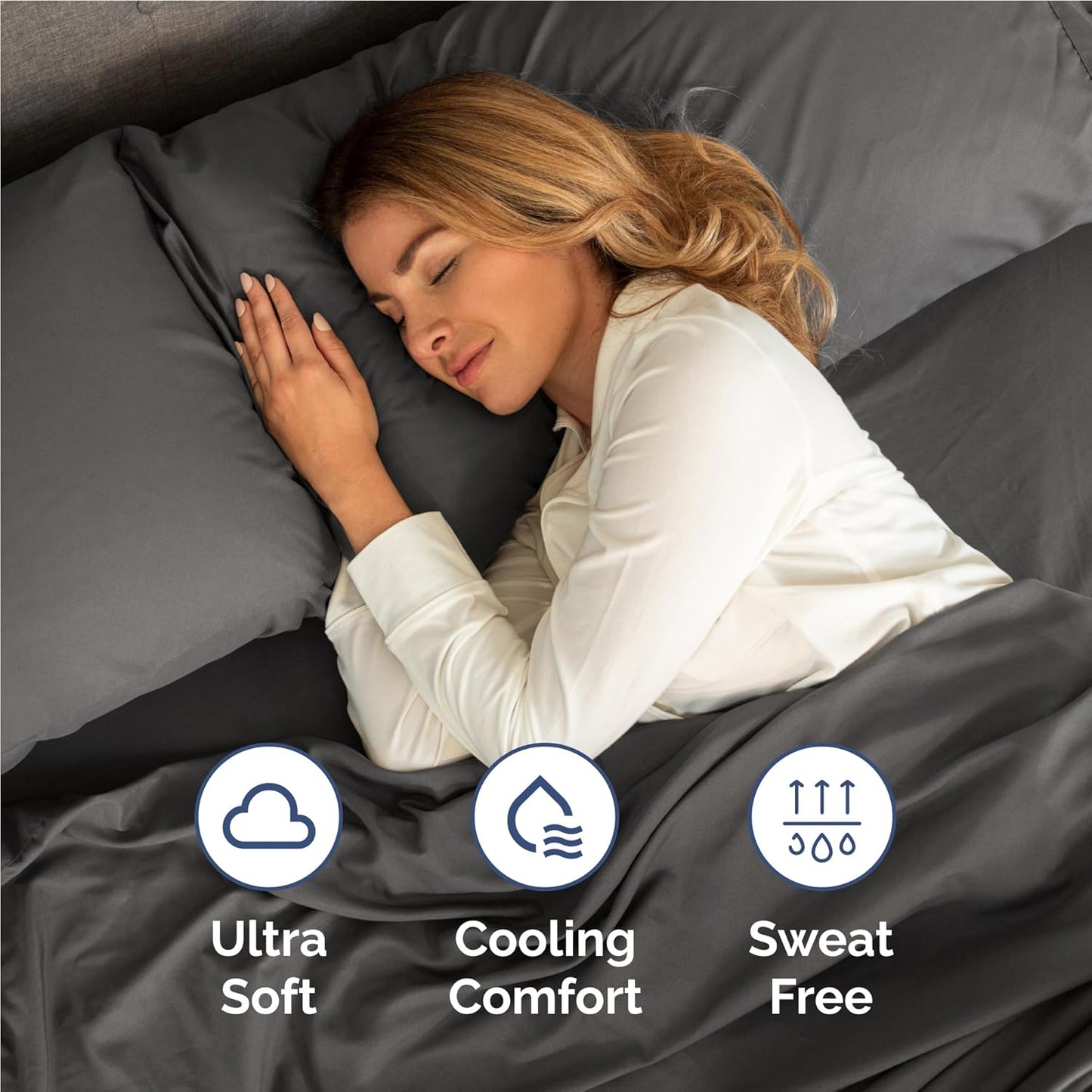 Skiennix Twin XL Sheet Set - Comfy Cooling Bed Sheets with Deep Pockets - Soft, Wrinkle-Free Charcoal