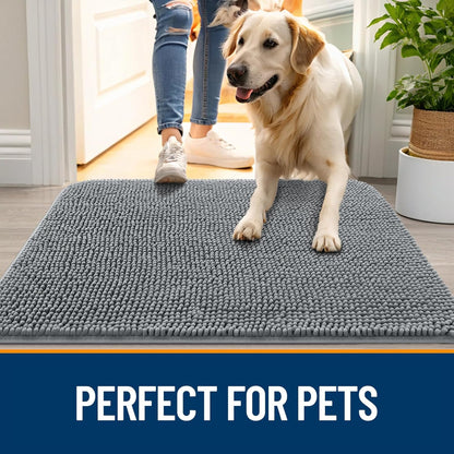 OLANLY Dog Door Mat Set - 3-Piece Bundle with 30x20 Size in Grey for Easy Cleaning & Durability