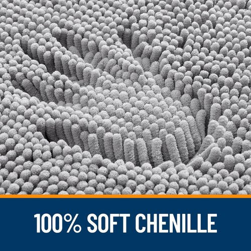 OLANLY Bathroom Rugs 35x24, Extra Soft Absorbent Chenille Bath Rugs, Rubber Backing Quick Dry, Machine Washable Bath Mats for Bathroom Floor, Tub and Shower, Home Decor Accessories, Grey