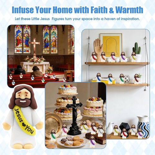 Little Jesus Figures - 40 Pcs Mini Christ Figurines in Multicolor | Perfect for Easter, Baptism & Gifts