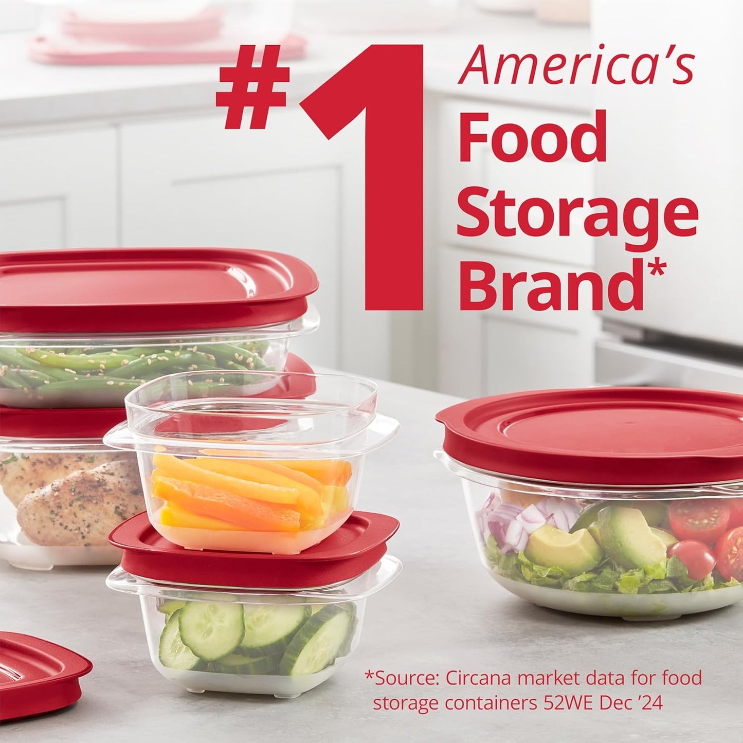 Rubbermaid EasyStore 14-Piece Food Storage Container Set - Square & Round with Lids