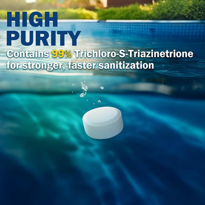 XtremeClear Chlorine Tabs - Slow Dissolving Pool & Spa Sanitizer for Clean, Crystal Clear Water | 1.5 lbs