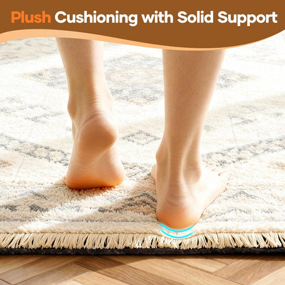 Veken Non-Slip Rug Pad - Cushioned Gripper for Hardwood Floors | 5 x 7 Ft, 1/4 Inch Thick