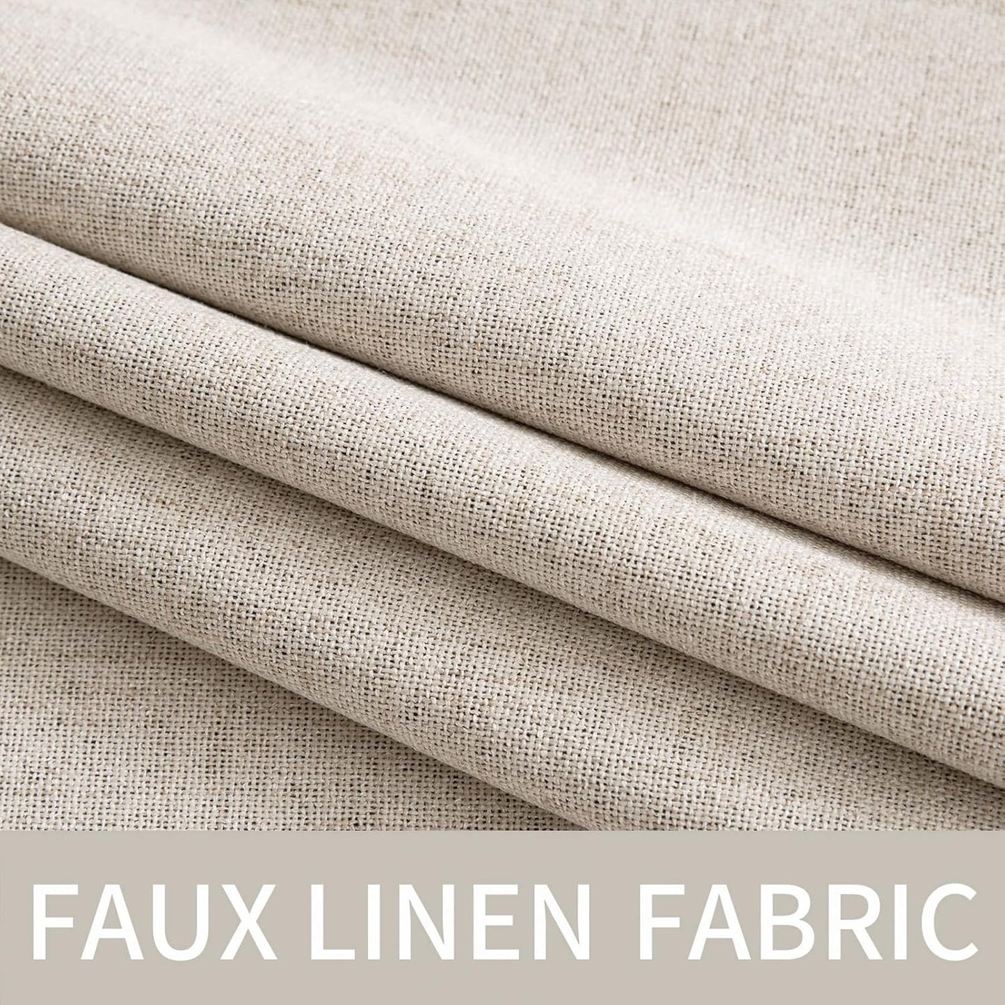 MIULEE Blackout Linen Textured Curtains - Thermal Insulated Room Darkening Drapes | 52 x 108 Inch (2 Panels)