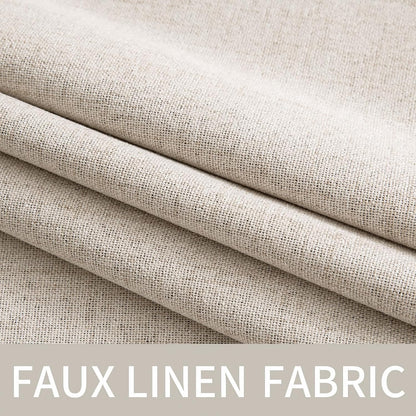 MIULEE 100% Blackout Linen Textured Curtains - Thermal Insulated Room Darkening Drapes | 52 x 96 Inch (2 Panels)