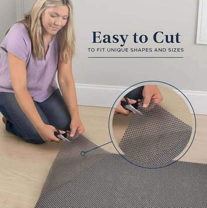 Veken Rug Pad Gripper - Non-Slip 2x6 Ft Thick Dark Grey Mat for Hardwood & Tile Floors
