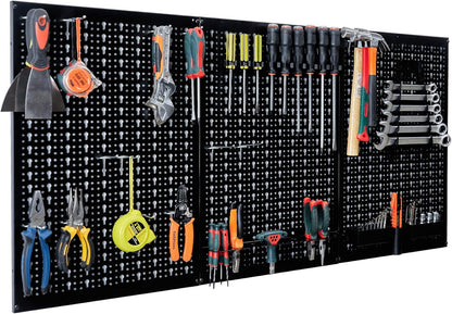 Ultrawall Pegboard Wall Organizer - 4 Ft Metal Tool Storage Kit with 45 Accessories for Garage