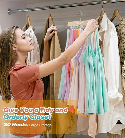 Gomyrod Bra Hanger - Space-Saving 2-Pack with 20 Hooks | Holds 40 Bras, 360° Rotating Design