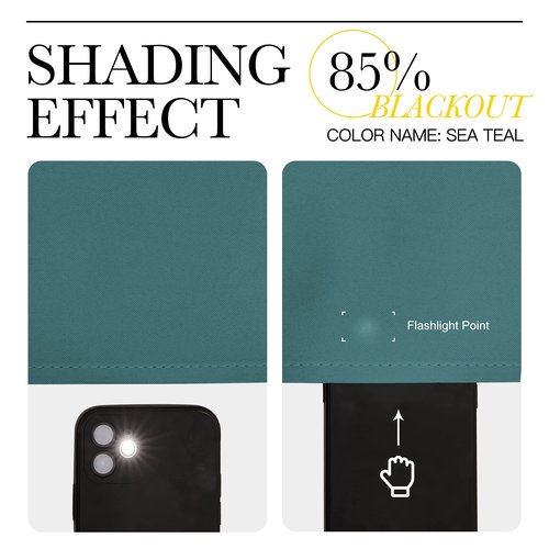 NICETOWN Room Darkening Curtain Panels - Home Fashion Ring Top Thermal Insulated Room Darkening Curtains for Bedroom/Living Room (2 Panels, 80" Wide by 95" Long, Sea Teal)
