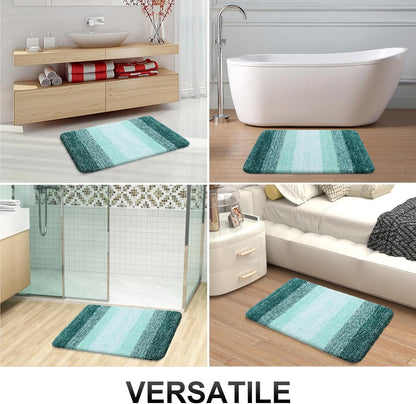 OLANLY Bathroom Runner Rug - Extra Soft Microfiber Mat with Rubber Backing | 47x17 Inches, Quick Dry, Blackish Green