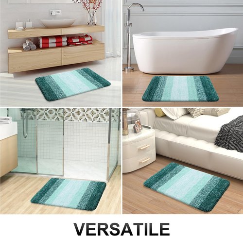 OLANLY Bathroom Runner Rugs 59x24, Extra Soft Absorbent Microfiber Bath Rugs, Rubber Backing, Quick Dry, Washable Bath Mats for Bathroom Floor, Tub and Shower, Home Decor Accessories, Blackish Green