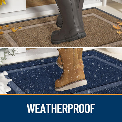 OLANLY Indoor Outdoor Front Door Mat - Waterproof All-Season Doormat, Easy Clean, 29.5x17, Grey