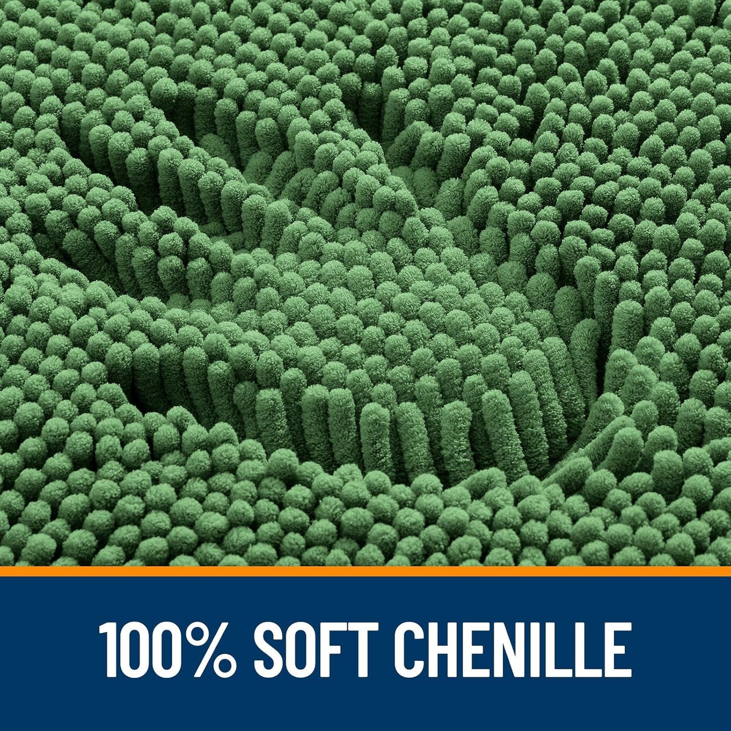 OLANLY Bathroom Runner Rugs - Soft Absorbent Chenille Bath Mats | Quick Dry, Machine Washable, 44x24, Olive Green