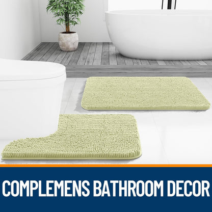 OLANLY Bathroom Rugs - Extra Soft Absorbent Chenille Mats | Quick Dry, Machine Washable, 36x24, Vanilla