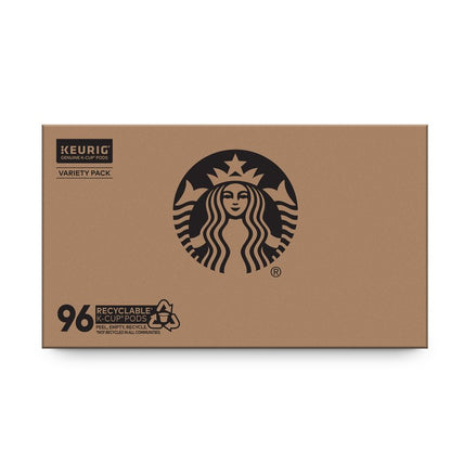 Starbucks K-Cup Coffee Pods, Medium Roast Coffee Variety Pack for Keurig Brewers, 100% Arabica, 1 Box (96 Pods)