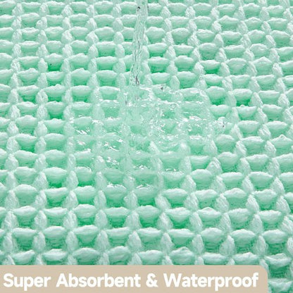 TYUU Waffle Bath Mat, Boho Bathroom Rugs Non Slip Washable Super Absorbent Quick Dry Cute Bath Mat Farmhouse Bathroom Decor, 36"x24" Aqua Blue