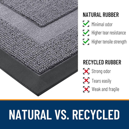 OLANLY Waterproof Front Door Mat - All-Season Indoor/Outdoor Doormat | Sturdy Rubber, Easy Clean, 71x23, Classic Gray