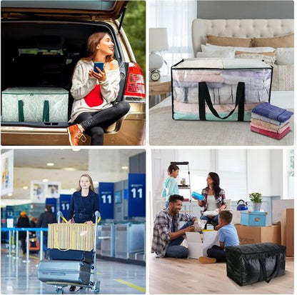 BALEINE Heavy-Duty Oversized Moving Bags - 6-Pack with Reinforced Handles for Clothes & Storage